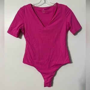 Pink V-Neck Bodysuit